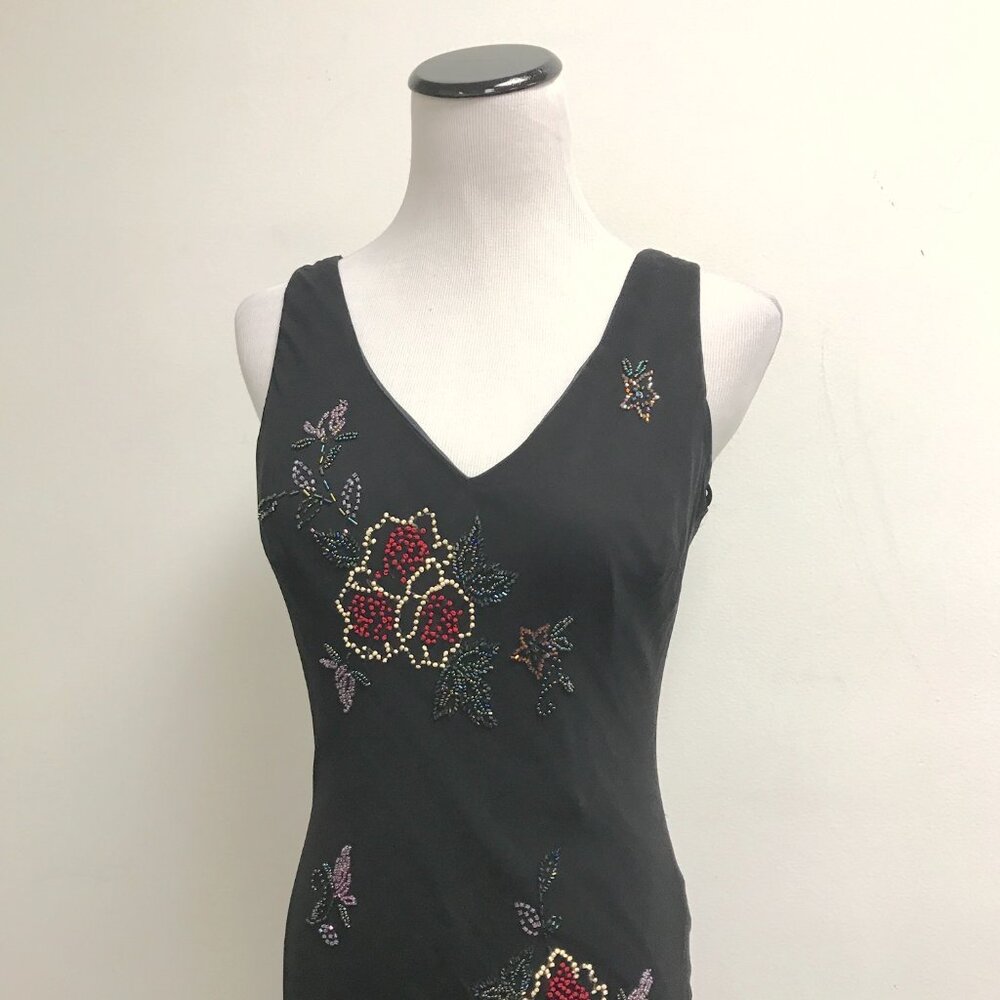 Sue Wong beaded silk long maxi evening dress floral embellished 8 party - Picture 2 of 10
